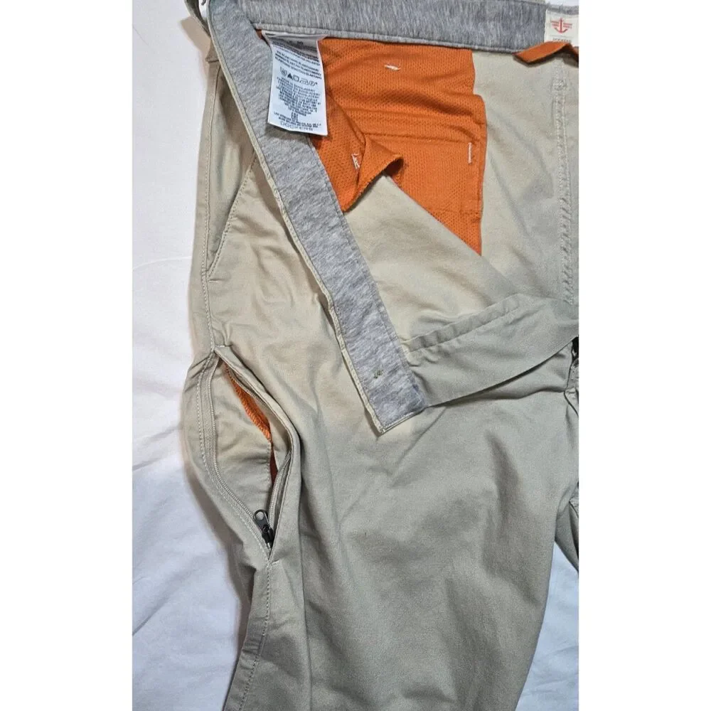 Dockers Khaki 5 Pocket Size 42 x 30 Chino Pants Zippered Side Pocket - 62